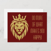 Löwe mit Krone - Goldstil 3 Postkarte (Vorne/Hinten)