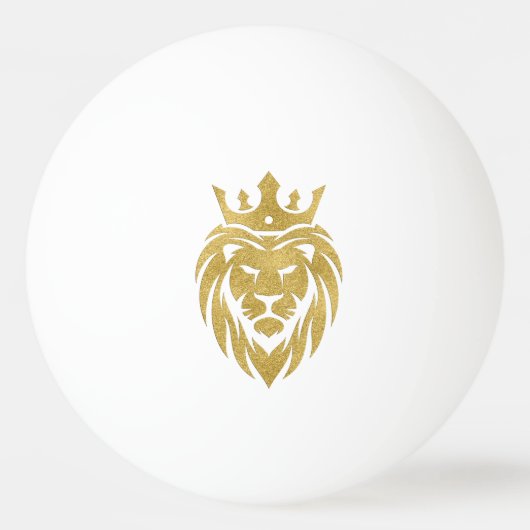 Löwe mit Krone - Goldstil 3 Tischtennisball (Vorderseite)