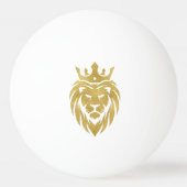 Löwe mit Krone - Goldstil 3 Tischtennisball (Rückseite)