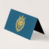 Löwe mit Krone - Goldstil 3 Visitenkarten (Rückseite)