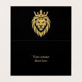 Löwe mit Krone - Goldstil 3 Visitenkarten (Innenseite Aufgefaltet)