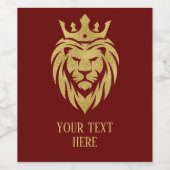 Löwe mit Krone - Goldstil 3 Weinetikett (Einzelnes Label)