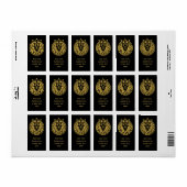 Löwe mit Krone - Goldstil 4 Adressaufkleber (Vorne)