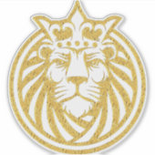 Löwe mit Krone - Goldstil 4 Aufkleber (Vorderseite)