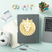 Löwe mit Krone - Goldstil 4 Aufkleber (iPad Hülle)