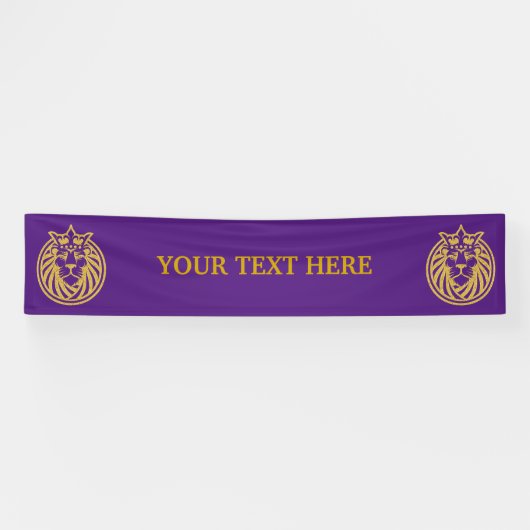 Löwe mit Krone - Goldstil 4 Banner (Horizontal)