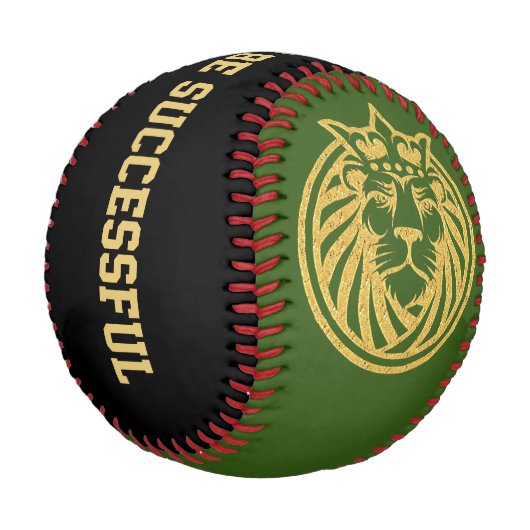 Löwe mit Krone - Goldstil 4 Baseball (Schrägansicht)