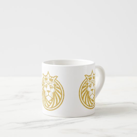Löwe mit Krone - Goldstil 4 Espressotasse (Vorderseite Rechts)