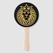 Löwe mit Krone - Goldstil 4 Fächer (Rückseite)