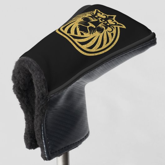 Löwe mit Krone - Goldstil 4 Golf Headcover (3/4 Vorderseite)