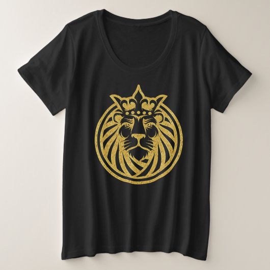Löwe mit Krone - Goldstil 4 Große Größe T-Shirt (Design vorne)