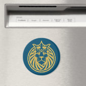 Löwe mit Krone - Goldstil 4 Magnet (In Situ (Geschirrspüler))