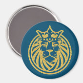 Löwe mit Krone - Goldstil 4 Magnet (Vorderseite/Rückseite)
