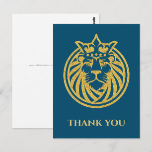 Löwe mit Krone - Goldstil 4 Postkarte