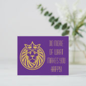 Löwe mit Krone - Goldstil 4 Postkarte (Stehend Vorderseite)
