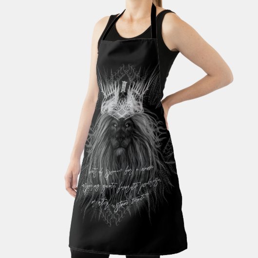 Löwe mit Kronen-Monogramm-Zitat Schürze (InSitu)