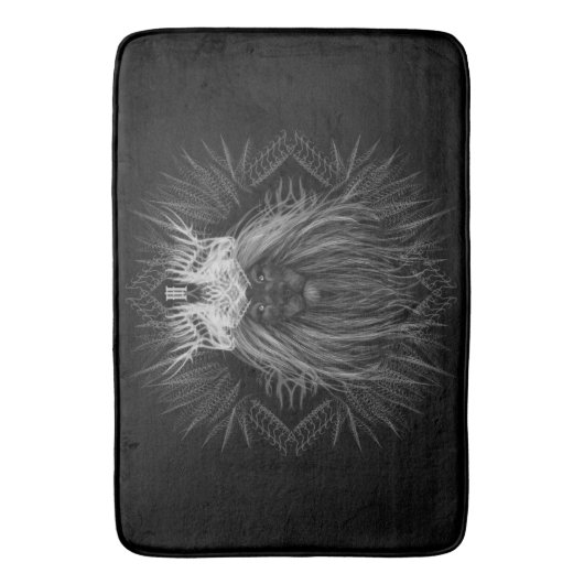 Löwe mit Kronenmonogramm Badematte (Vorderseite Vertikal)