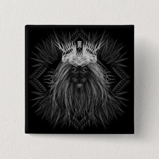 Löwe mit Kronenmonogramm Button (Vorderseite)