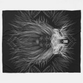 Löwe mit Kronenmonogramm Fleecedecke (Vorderseite (Horizontal))