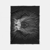 Löwe mit Kronenmonogramm Fleecedecke (Vorderseite)