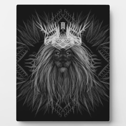 Löwe mit Kronenmonogramm Fotoplatte (Vorderseite)