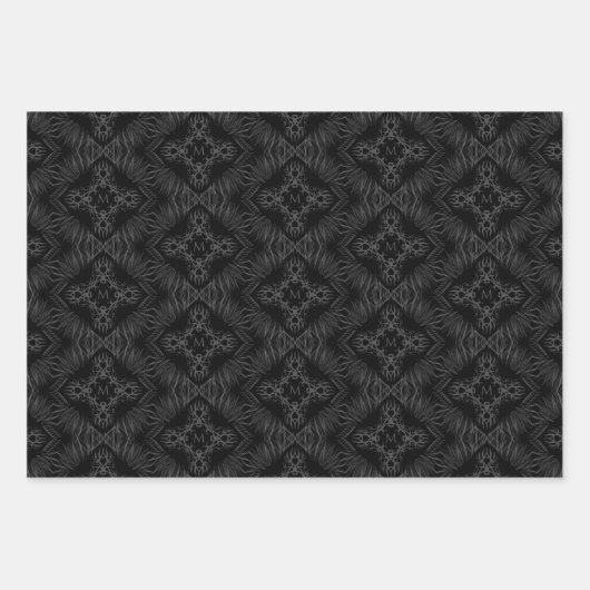 Löwe mit Kronenmonogramm Geschenkpapier Set (Vorderseite 3)