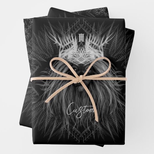 Löwe mit Kronenmonogramm Geschenkpapier Set (Beispiel)