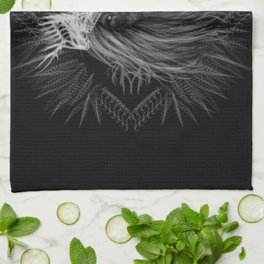 Löwe mit Kronenmonogramm Geschirrtuch (Gefaltet)