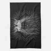 Löwe mit Kronenmonogramm Geschirrtuch (Vertikal)