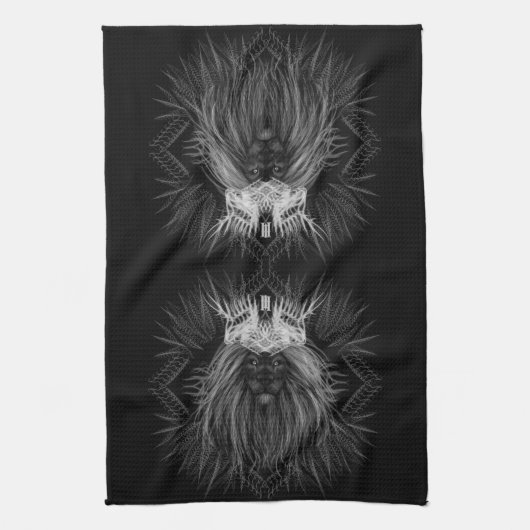 Löwe mit Kronenmonogramm Geschirrtuch (Vertikal)