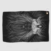 Löwe mit Kronenmonogramm Golfhandtuch (Horizontal)