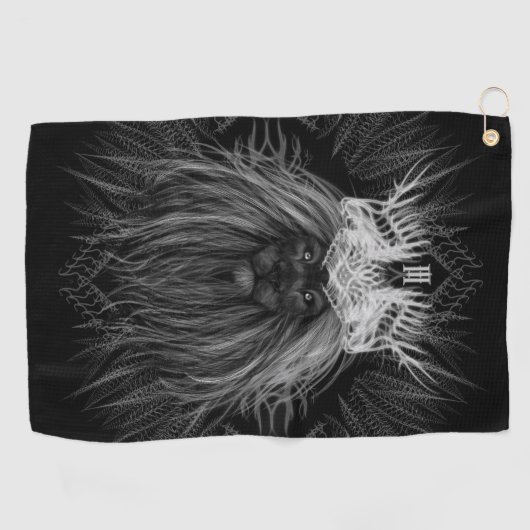 Löwe mit Kronenmonogramm Golfhandtuch (Horizontal)
