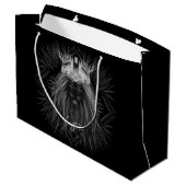 Löwe mit Kronenmonogramm Große Geschenktüte (Rückseite Schrägansicht)