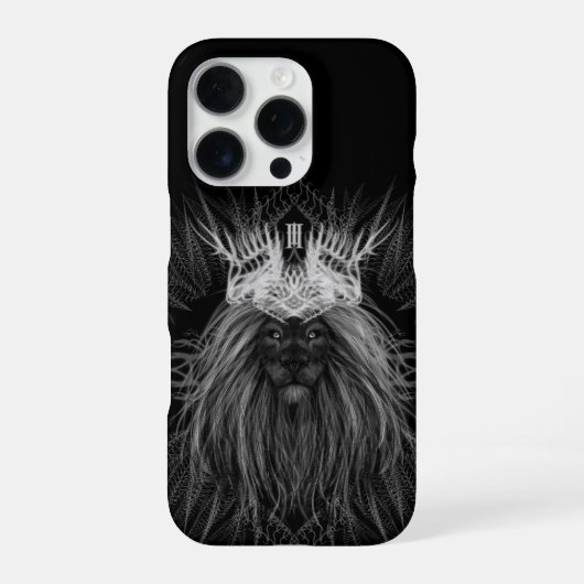 Löwe mit Kronenmonogramm iPhone Hülle (Rückseite)