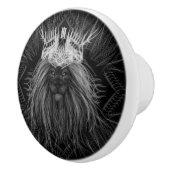 Löwe mit Kronenmonogramm Keramikknauf (Rechts)