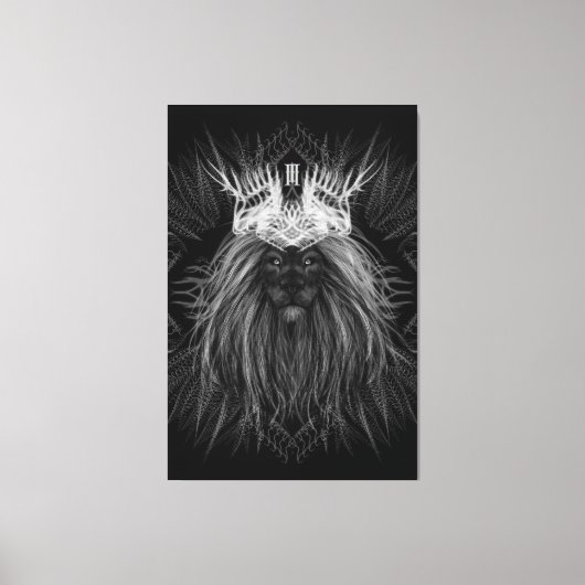 Löwe mit Kronenmonogramm Leinwanddruck (Vorderseite)