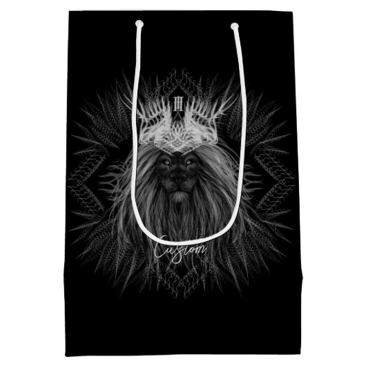 Löwe mit Kronenmonogramm Mittlere Geschenktüte (Rückseite)