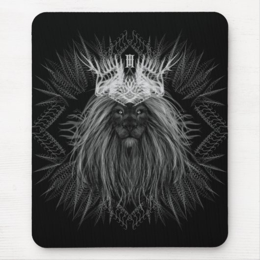 Löwe mit Kronenmonogramm Mousepad (Vorne)