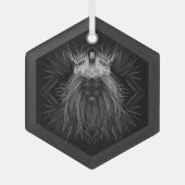 Löwe mit Kronenmonogramm Ornament Aus Glas (Vorderseite)