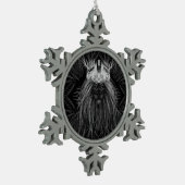 Löwe mit Kronenmonogramm Schneeflocken Zinn-Ornament (Links)