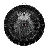 Löwe mit Kronenmonogramm Schwarz Dartscheibe (vorne)