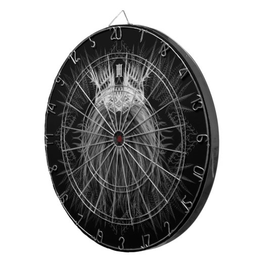 Löwe mit Kronenmonogramm Schwarz Dartscheibe (Vorderseite rechts)