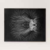 Löwe mit Kronenmonogramm Schwarz Puzzle (Horizontal)