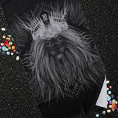 Löwe mit Kronenmonogramm Schwarz Strandtuch