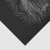 Löwe mit Kronenmonogramm Seidenpapier (Ausschnitt)