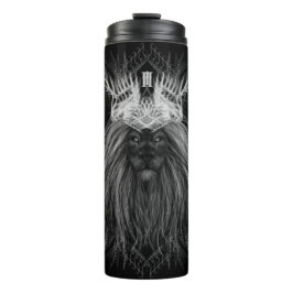 Löwe mit Kronenmonogramm Thermosbecher