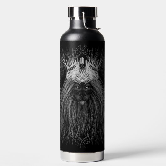 Löwe mit Kronenmonogramm Trinkflasche (links)