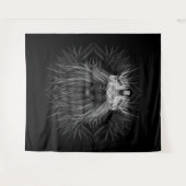 Löwe mit Kronenmonogramm Wandteppich (Vorderseite (Horizontal))