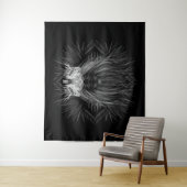 Löwe mit Kronenmonogramm Wandteppich (Beispiel)