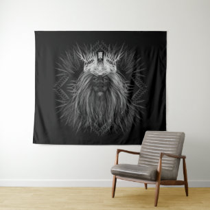 Löwe mit Kronenmonogramm Wandteppich